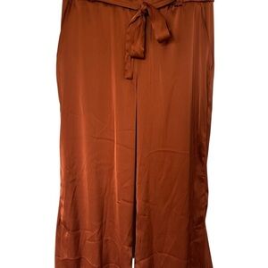 Joie Silky Polyester Cropped Pants Paper bag Waist Burnt Orange